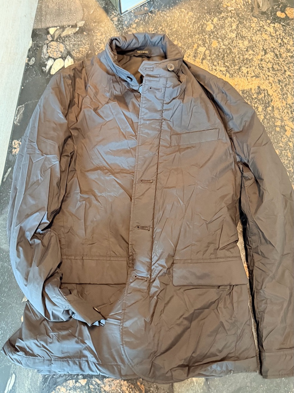 Massimo Dutti Men's Brown Quilted Performance Jacket